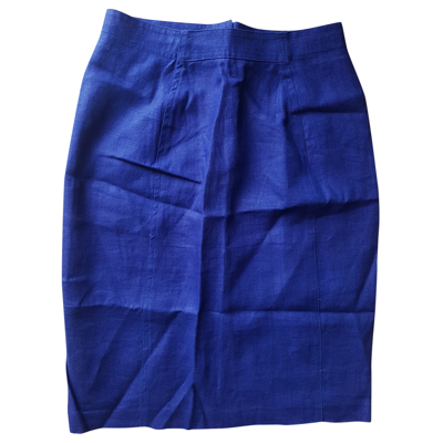 Pre-owned Sonia Rykiel Linen Mid-length Skirt In Blue