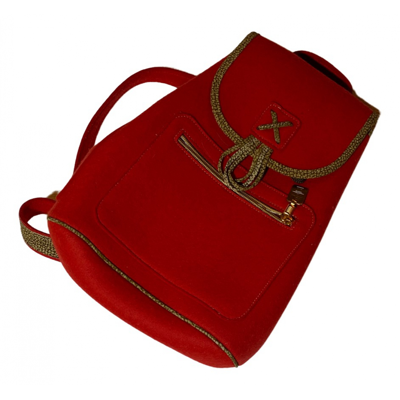 Pre-owned Borbonese Wool Backpack In Red