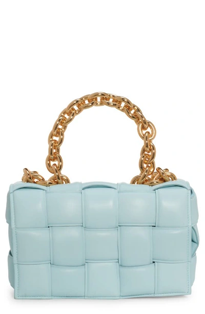 Bottega Veneta The Chain Cassette Bag In Teal Washed Gold