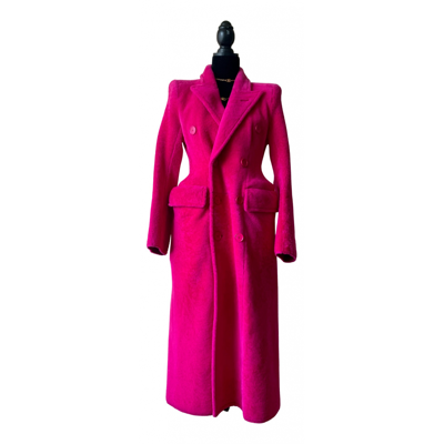 Pre-owned Balenciaga Leather Coat In Pink