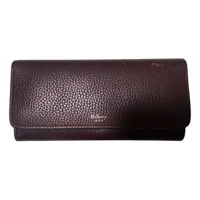 Pre-owned Mulberry Leather Wallet In Burgundy