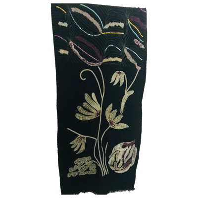 Pre-owned Antik Batik Wool Scarf In Black