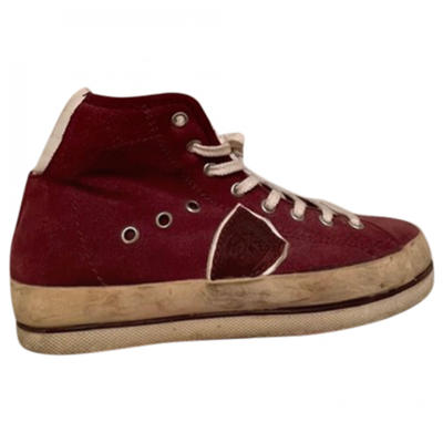Pre-owned Philippe Model Leather Trainers In Red