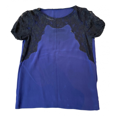 Pre-owned Maje Silk Top In Blue