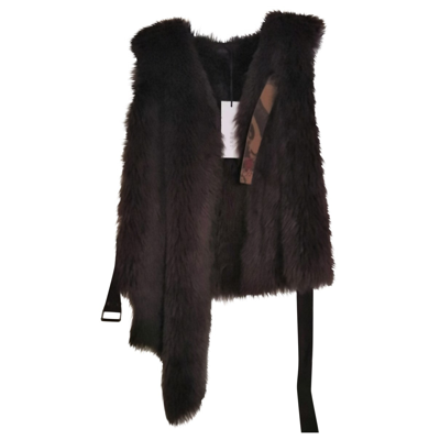 Pre-owned Ikks Faux Fur Coat In Brown