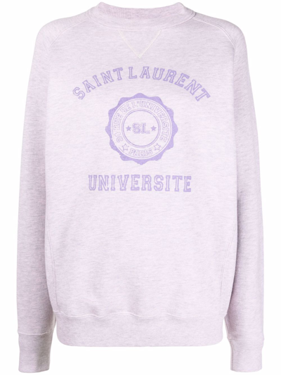 Saint Laurent Oversize Sl University Sweatshirt In Pink