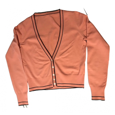 Pre-owned Alaïa Wool Cardigan In Pink