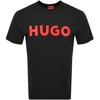 Hugo Boss Cotton-jersey Regular-fit T-shirt With Contrast Logo In Black