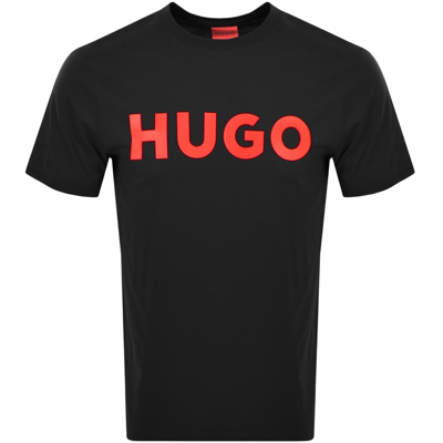 Hugo Boss Cotton-jersey Regular-fit T-shirt With Contrast Logo In Black