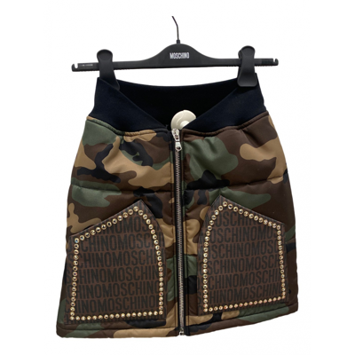 Pre-owned Moschino Mini Skirt In Green