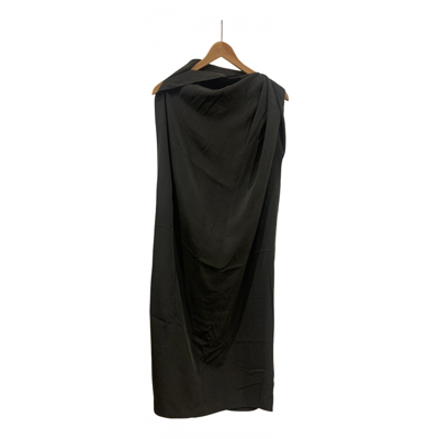 Pre-owned Lanvin Silk Mid-length Dress In Grey