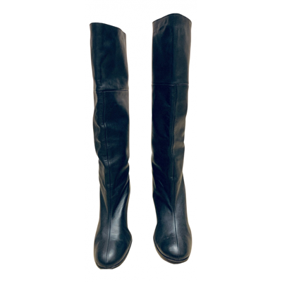 Pre-owned Whistles Leather Western Boots In Black