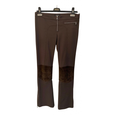 Pre-owned Versace Trousers In Brown