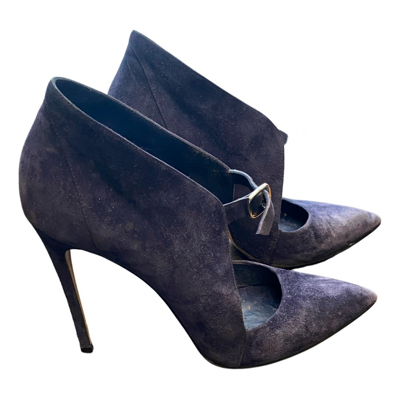 Pre-owned Casadei Ankle Boots In Blue