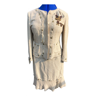 Pre-owned Moschino Linen Suit Jacket In Beige