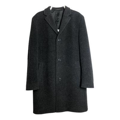 Pre-owned Hugo Boss Wool Coat In Anthracite