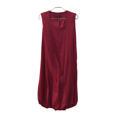 Pre-owned Liviana Conti Silk Mid-length Dress In Burgundy