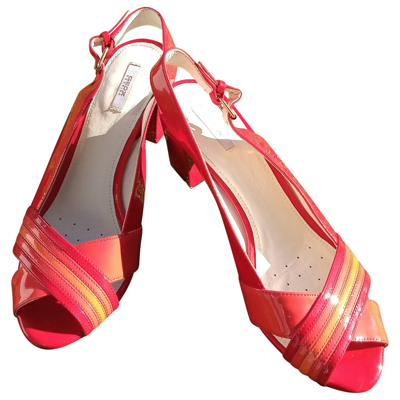 Pre-owned Geox Leather Sandals In Red