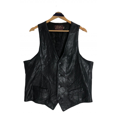 Pre-owned American Vintage Leather Vest In Black