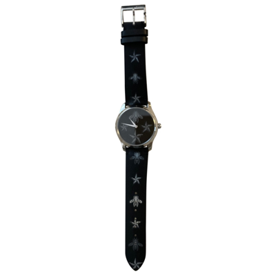 Pre-owned Gucci G-timeless Watch In Black