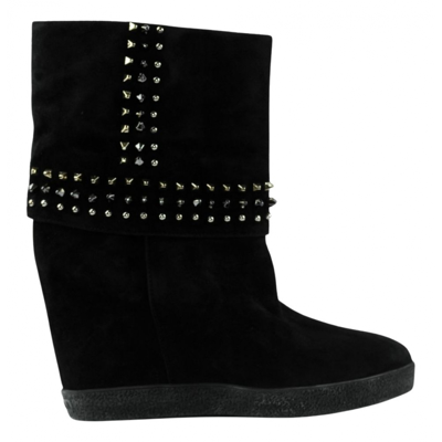 Pre-owned Le Silla Leather Ankle Boots In Black