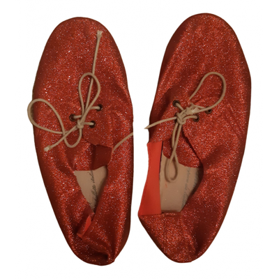 Pre-owned Anniel Leather Ballet Flats In Red