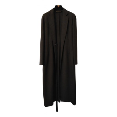 Pre-owned Dkny Wool Coat In Anthracite