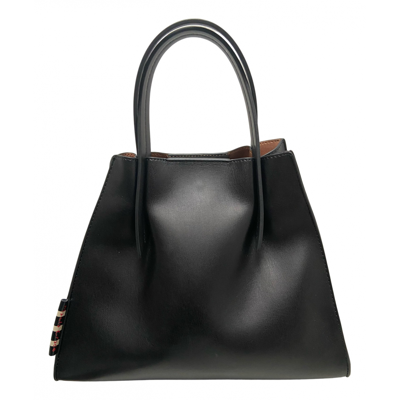 Pre-owned Manila Grace Leather Handbag In Black