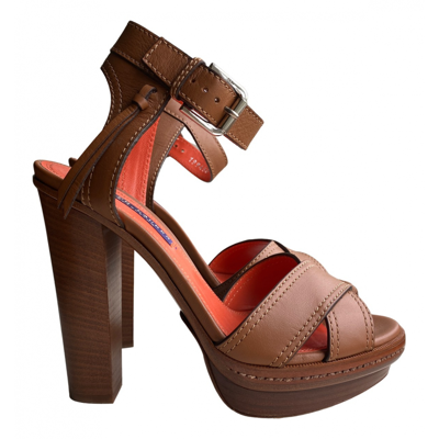 Pre-owned Ralph Lauren Leather Sandals In Brown