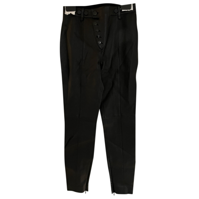 Pre-owned Alexander Wang Leather Trousers In Black