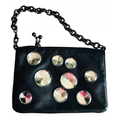 Pre-owned Sonia Rykiel Leather Clutch Bag In Black