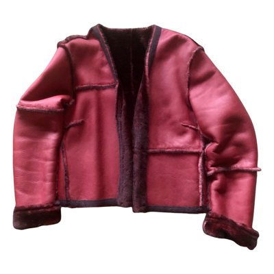 Pre-owned Missoni Leather Jacket In Burgundy