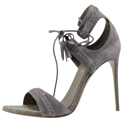 Pre-owned Le Silla Leather Sandal In Anthracite