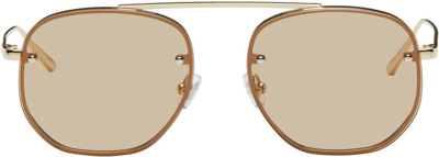 Bonnie Clyde Gold Traction Sunglasses In Jgold-almon