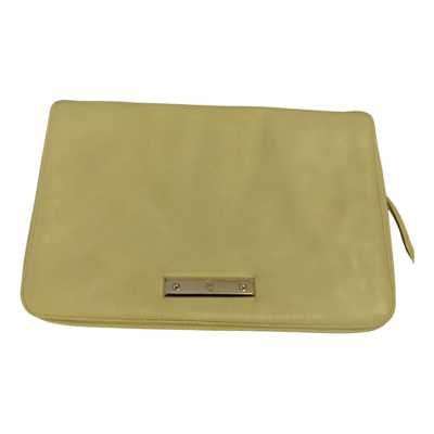 Pre-owned Alexander Mcqueen Leather Clutch Bag In Yellow