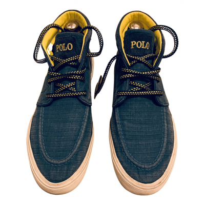 Pre-owned Polo Ralph Lauren Cloth High Trainers In Blue
