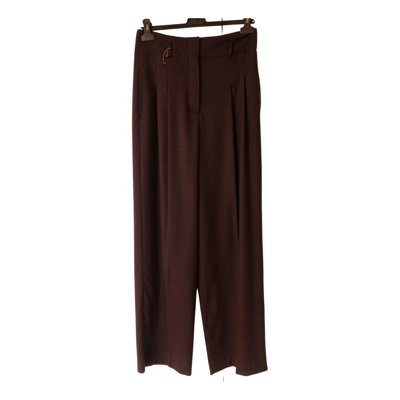 Pre-owned Loro Piana Cashmere Large Pants In Burgundy