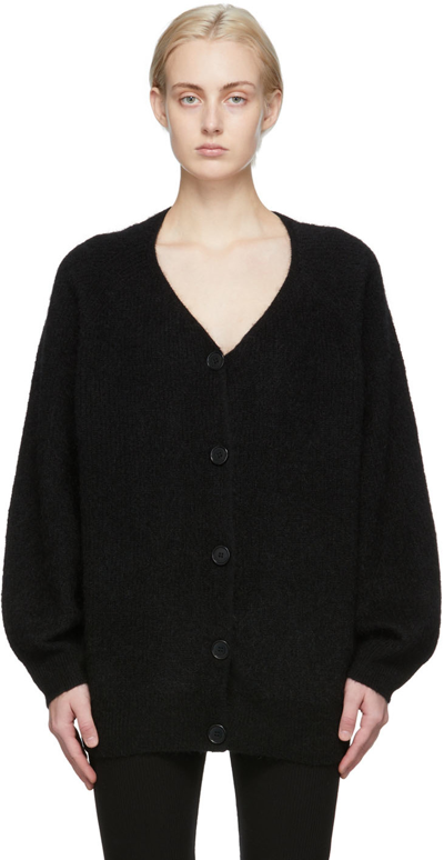 By Malene Birger Relaxed-fit Scoop-neck Knitted Cardigan In Black