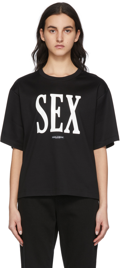 Dolce & Gabbana Jersey T-shirt With “sex” Print In Black