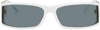 Linda Farrow Mya Rectangle-frame Sunglasses In White/ Grey