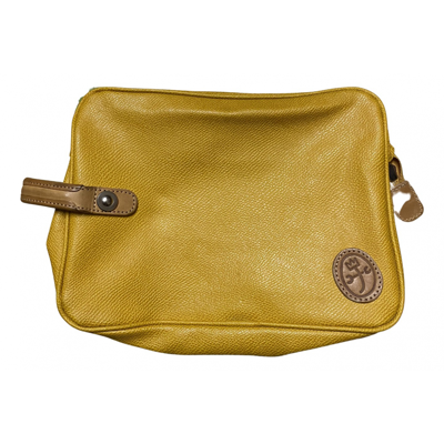 Pre-owned Jc De Castelbajac Leather Clutch Bag In Yellow