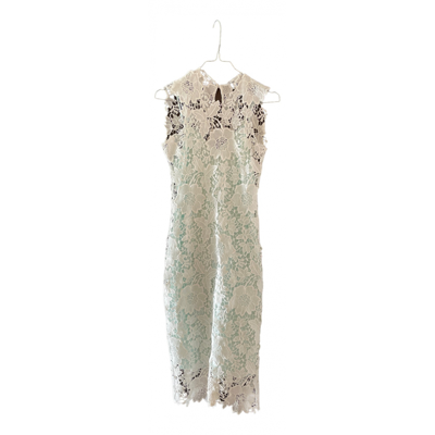 Pre-owned Badgley Mischka Mid-length Dress In White