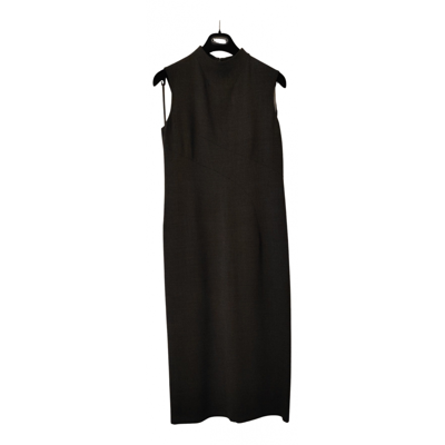 Pre-owned Dkny Wool Maxi Dress In Grey