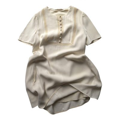 Pre-owned Chloé Silk Mini Dress In Ecru