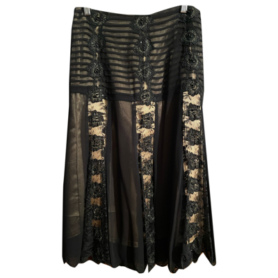 Pre-owned Derhy Mid-length Skirt In Black