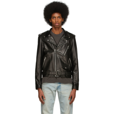 John Elliott Black Leather Moto Jacket