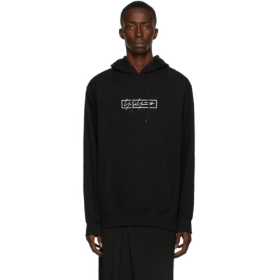 Yohji Yamamoto New Era Print Cotton Jersey Hoodie In Black