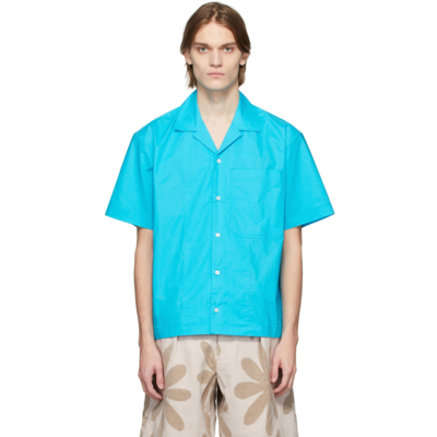 Jacquemus La Chemise Blu Short-sleeved Shirt In Blue