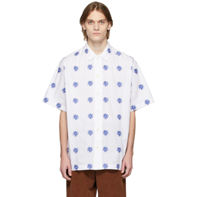 Jacquemus Moisson Oversized Embroidered Cotton-blend Poplin Shirt In White