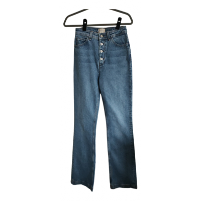 Pre-owned Sézane Straight Jeans In Blue